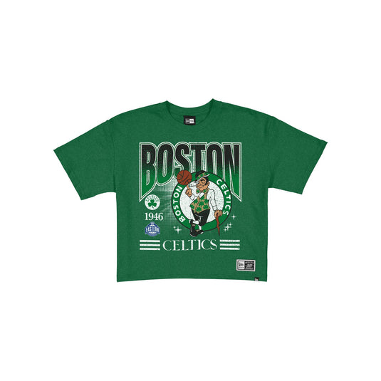 Boston Celtics Women's Throwback Cropped Graphic T-Shirt