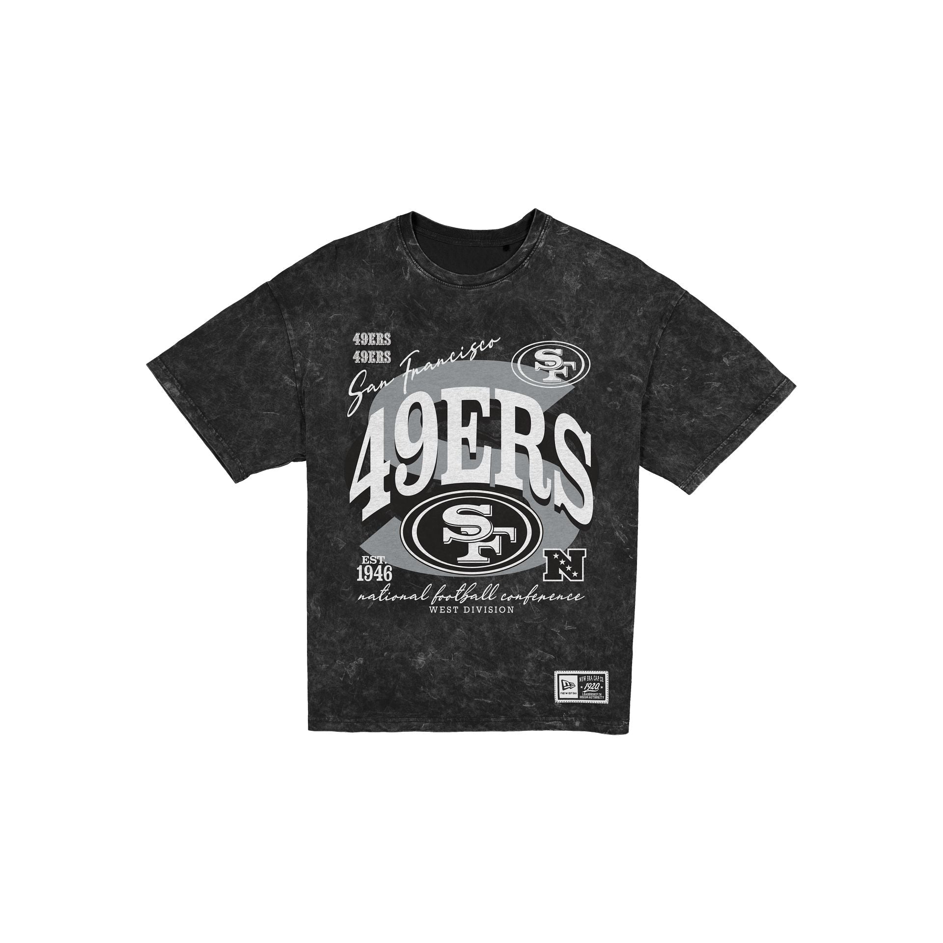 San Francisco 49ers Women's Throwback Oversized Black Washed T-Shirt