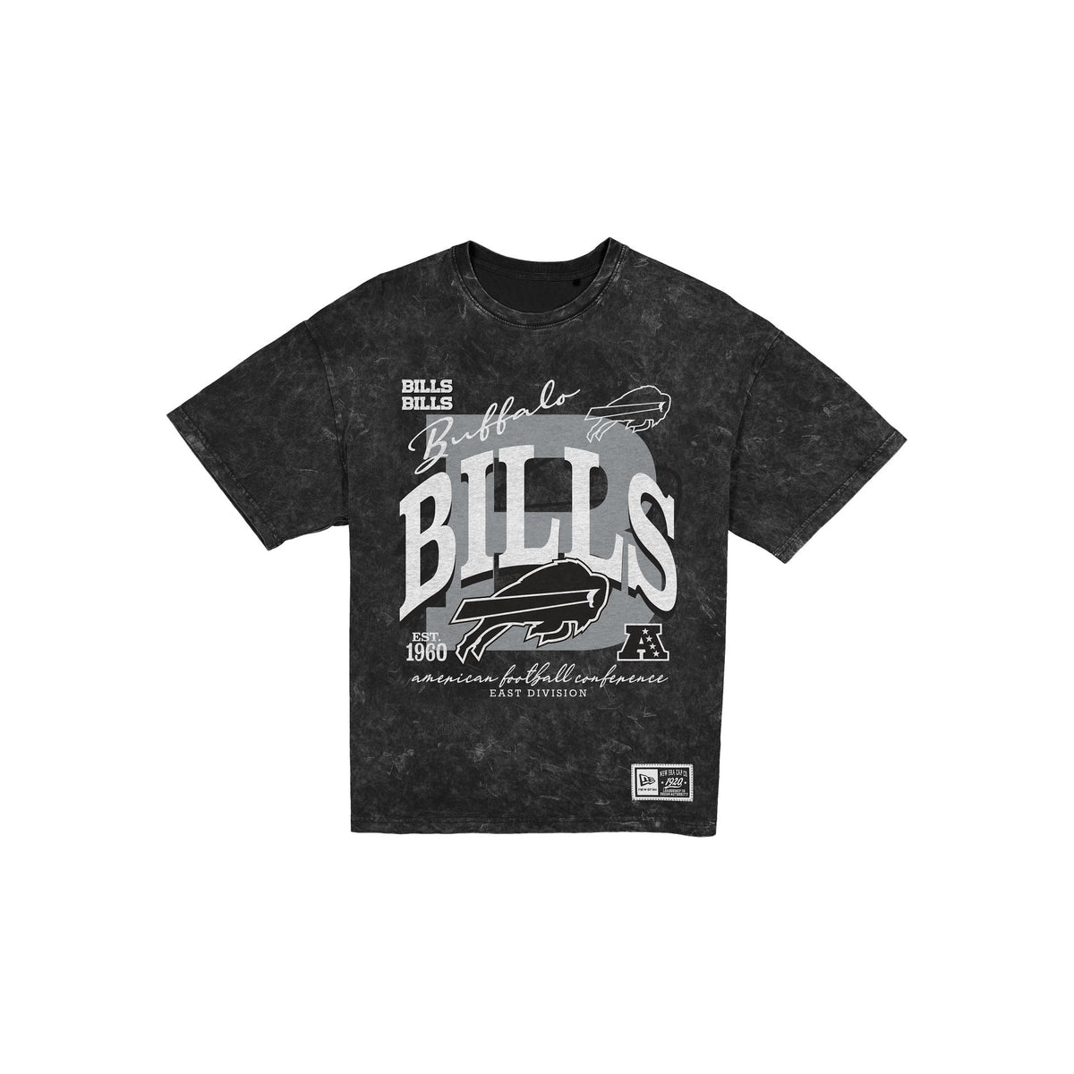 Buffalo Bills Women's Throwback Oversized Black Washed T-Shirt