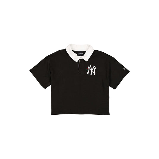 New York Yankees Women's Cropped Black Polo