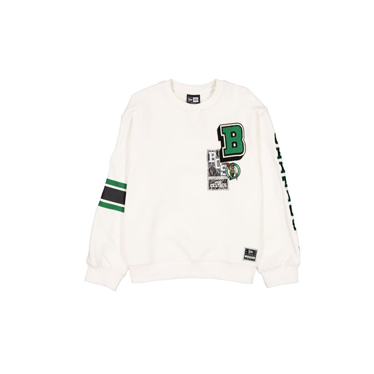 Boston Celtics Women's Chrome White Varsity Crewneck