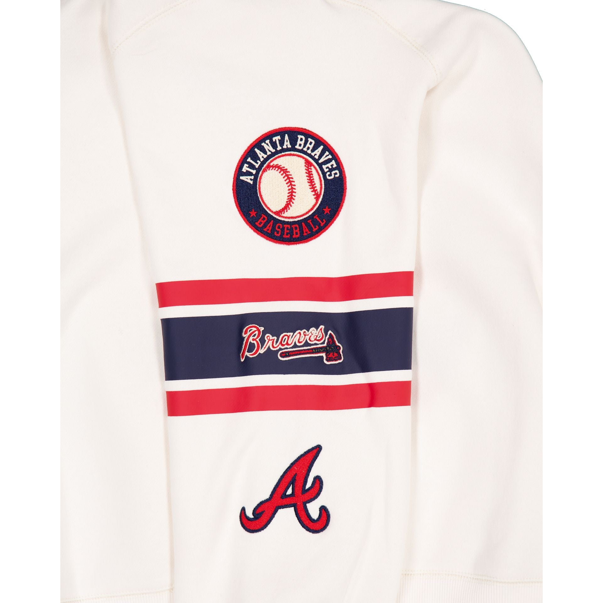 Atlanta Braves Women's Chrome White Varsity Crewneck