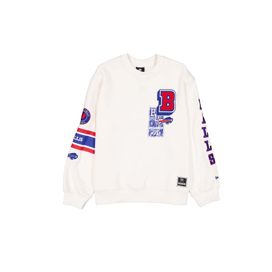 Buffalo Bills Women's Chrome White Varsity Crewneck