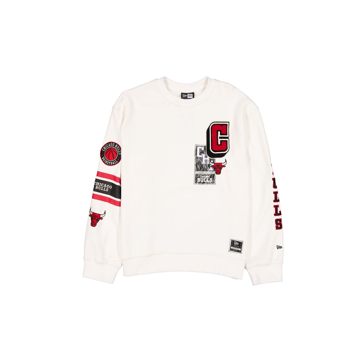 Chicago Bulls Women's Chrome White Varsity Crewneck