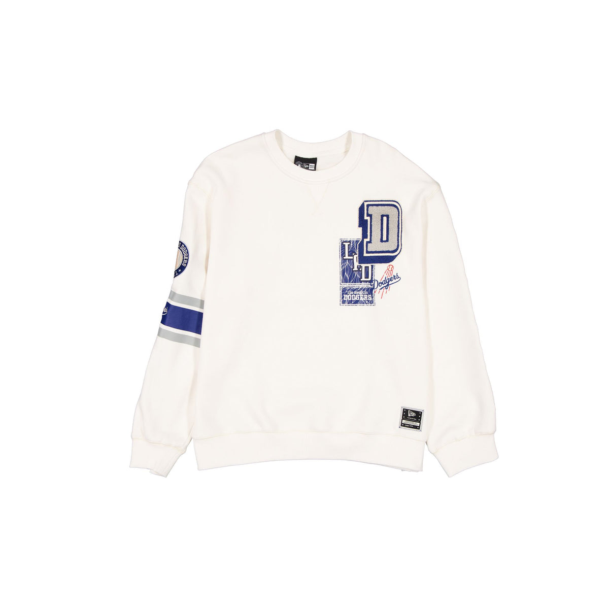 Los Angeles Dodgers Women's Chrome White Varsity Crewneck