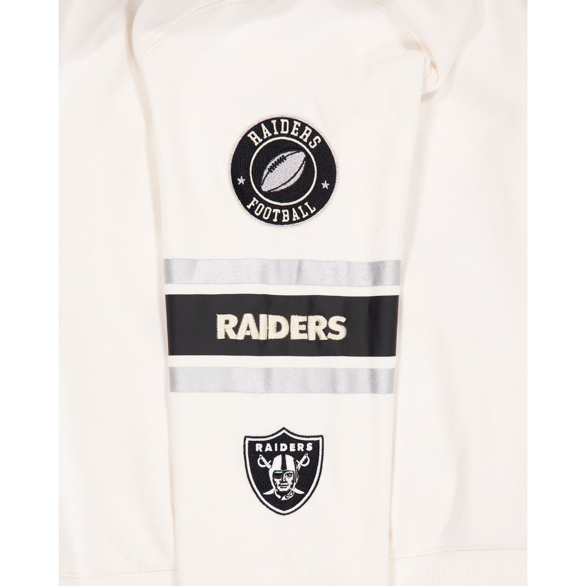 Las Vegas Raiders Women's Chrome White Varsity Crewneck
