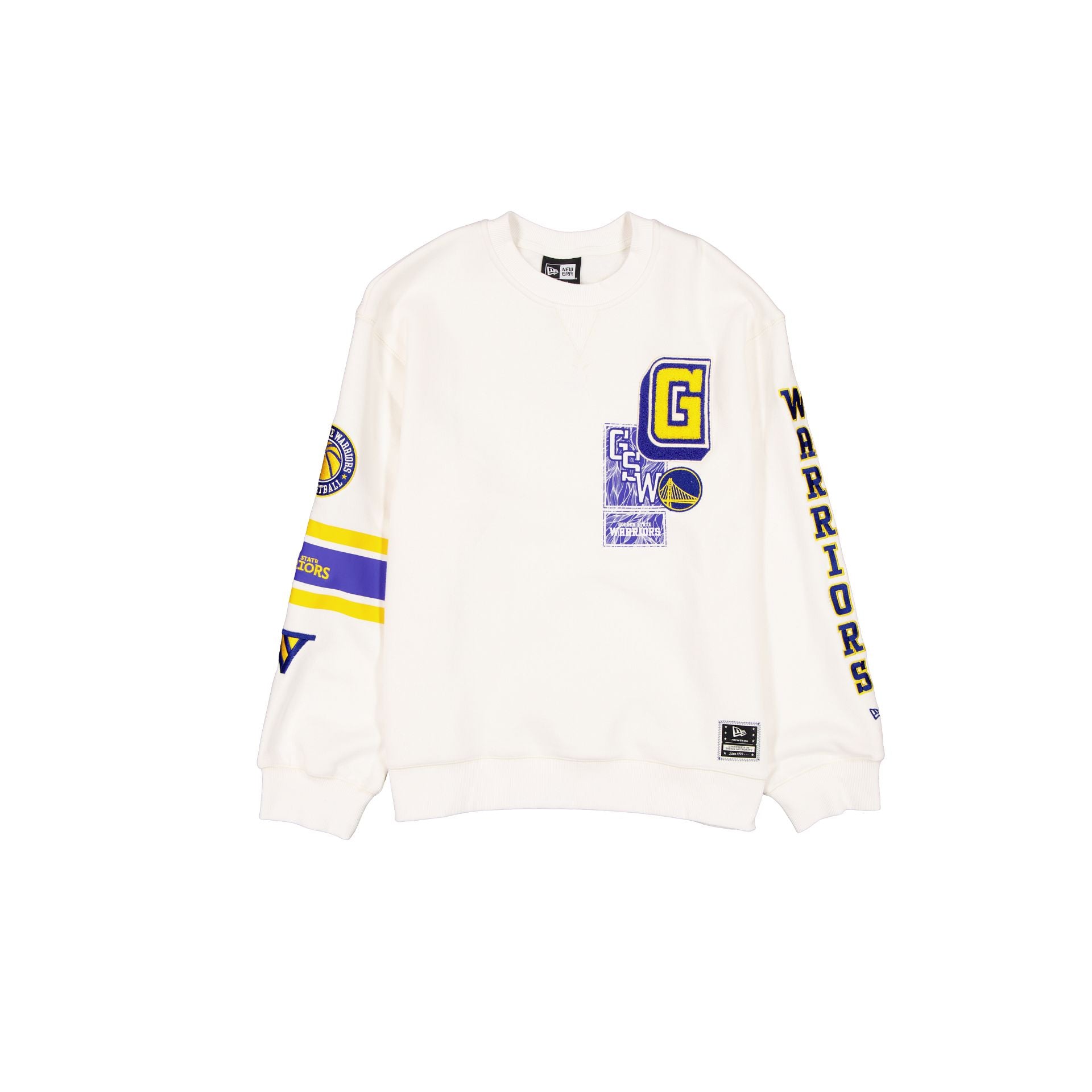 Golden State Warriors Women's Chrome White Varsity Crewneck