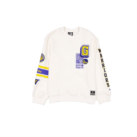 Golden State Warriors Women's Chrome White Varsity Crewneck