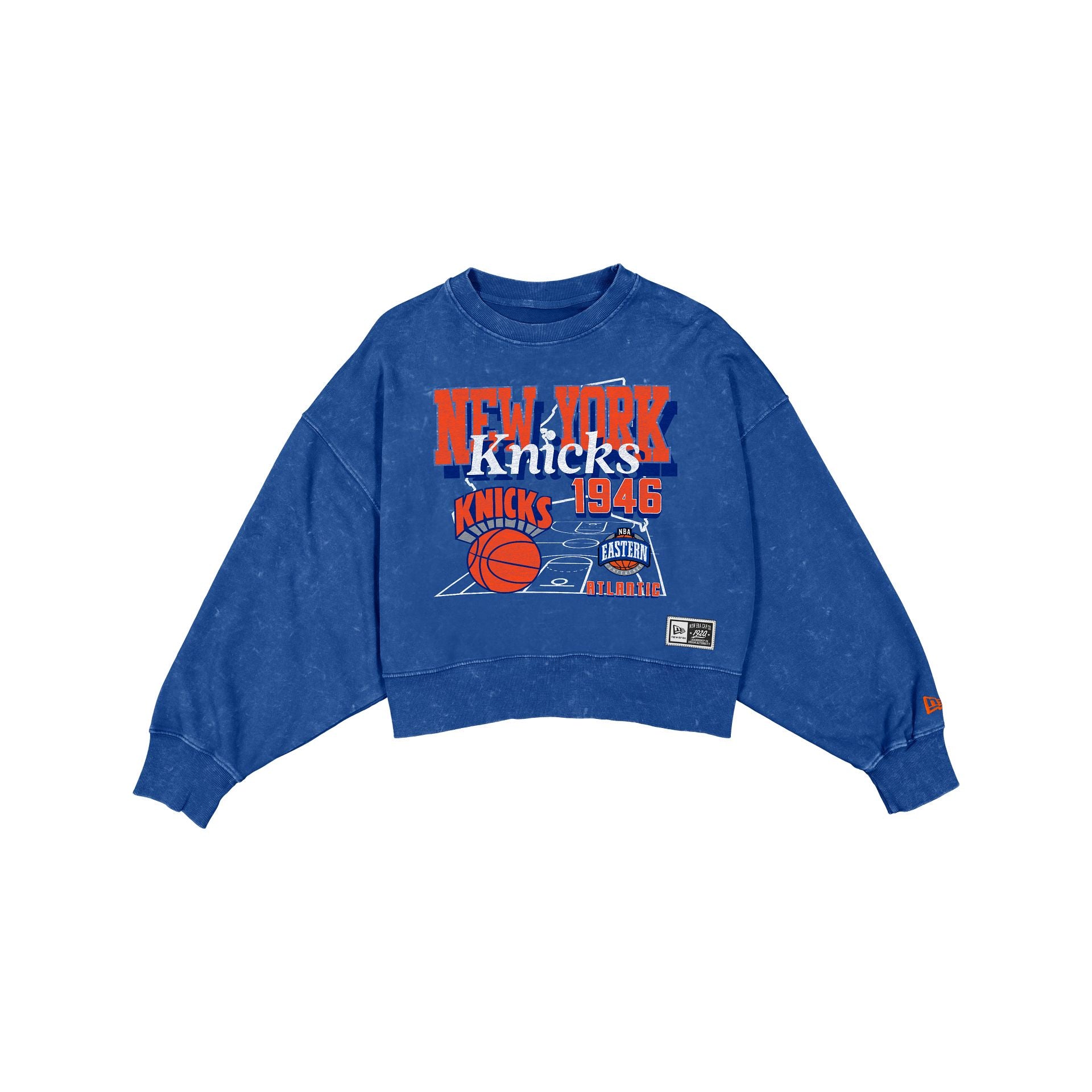 New York Knicks Women's Throwback Cropped Washed Crewneck