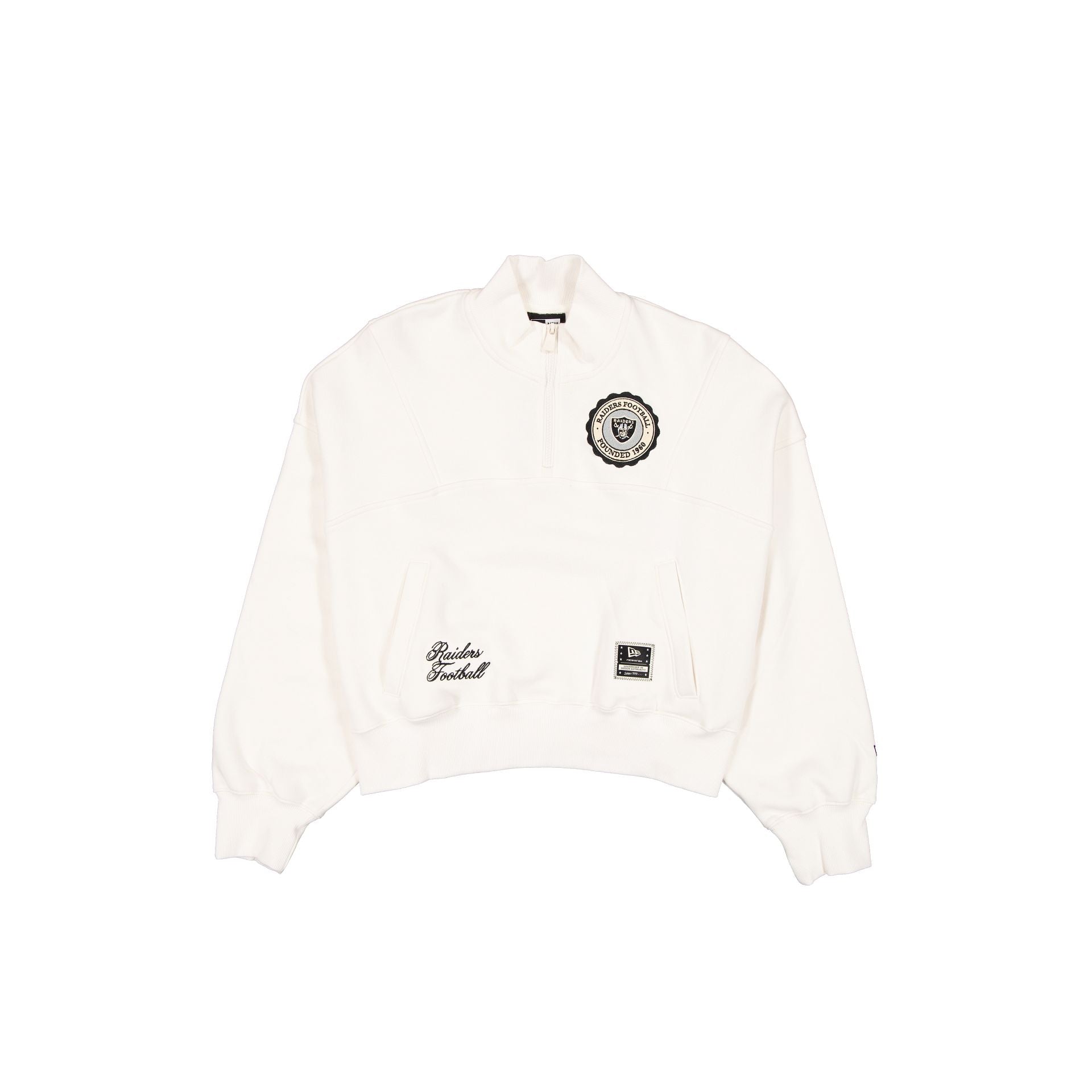 Las Vegas Raiders Women's Chrome White Quarter Zip