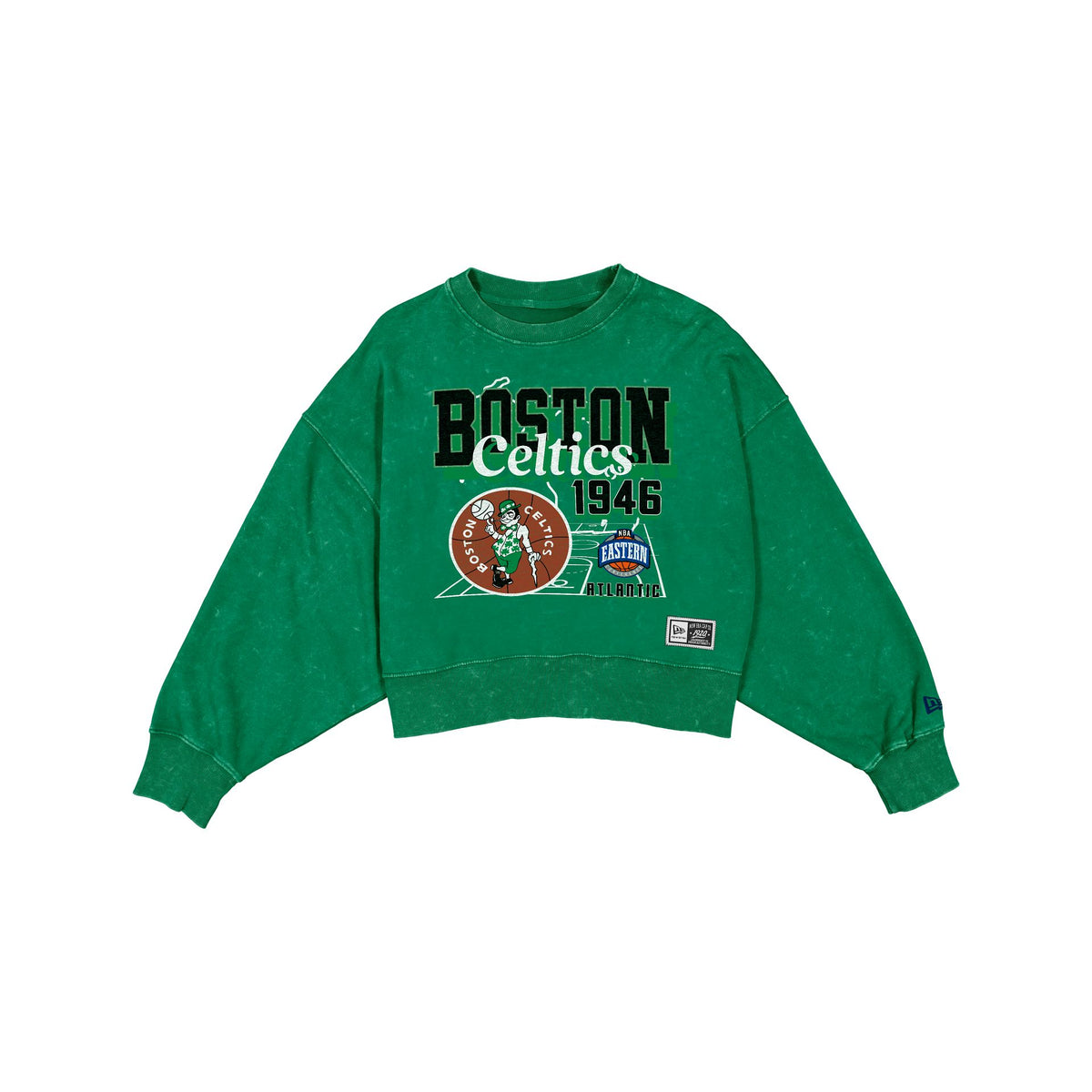 Boston Celtics Women's Throwback Cropped Washed Crewneck