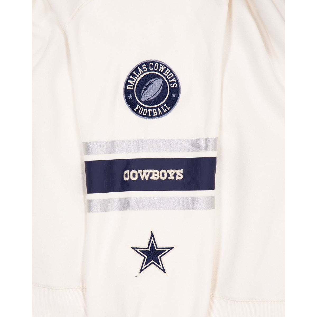 Dallas Cowboys Women's Chrome White Varsity Crewneck