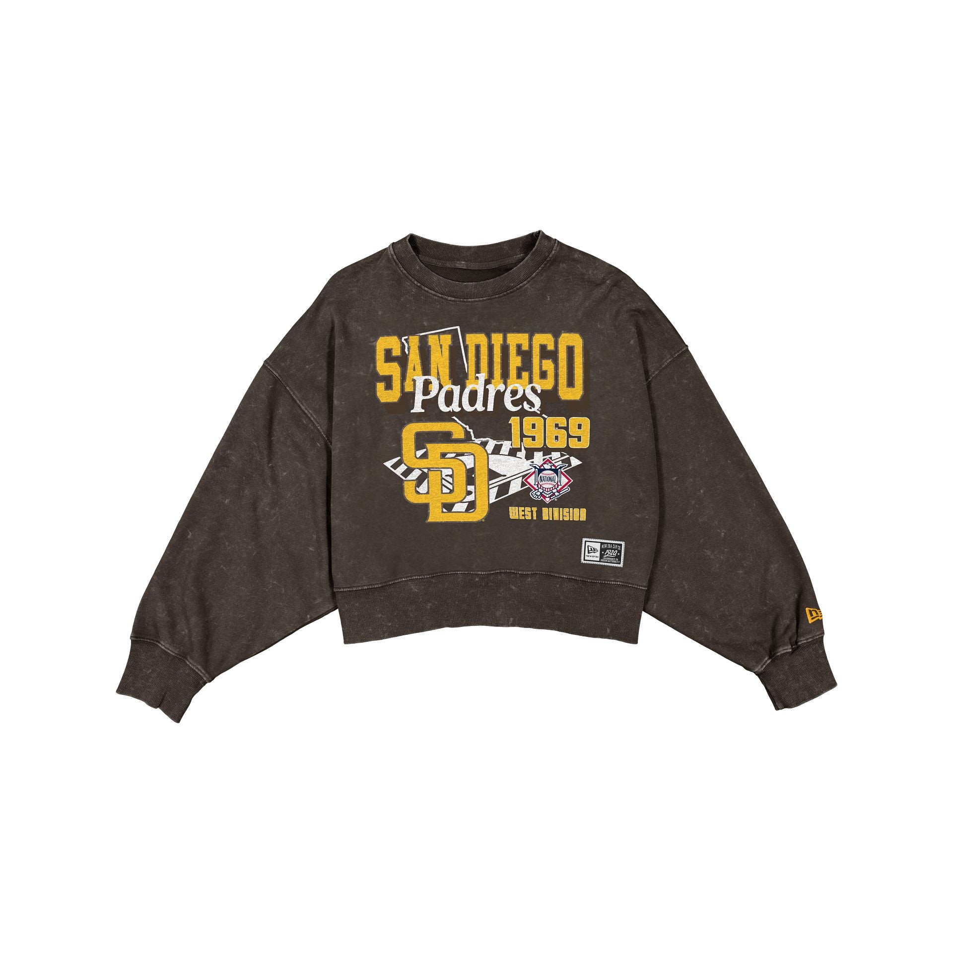 San Diego Padres Women's Throwback Cropped Washed Crewneck