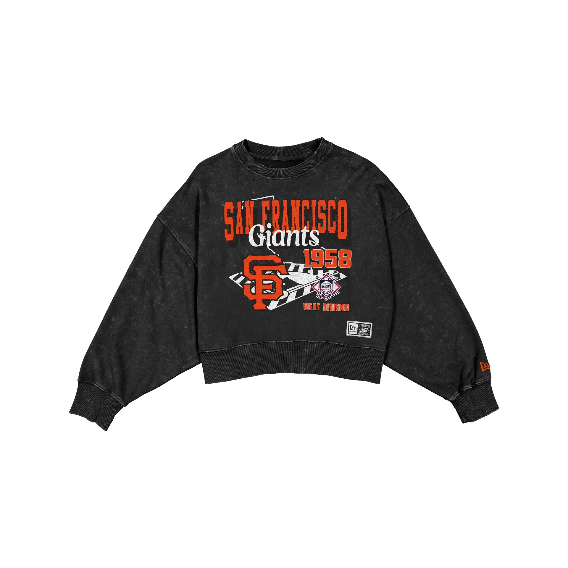 San Francisco Giants Women's Throwback Cropped Washed Crewneck