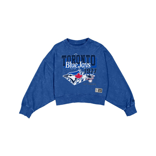 Toronto Blue Jays Women's Throwback Cropped Washed Crewneck