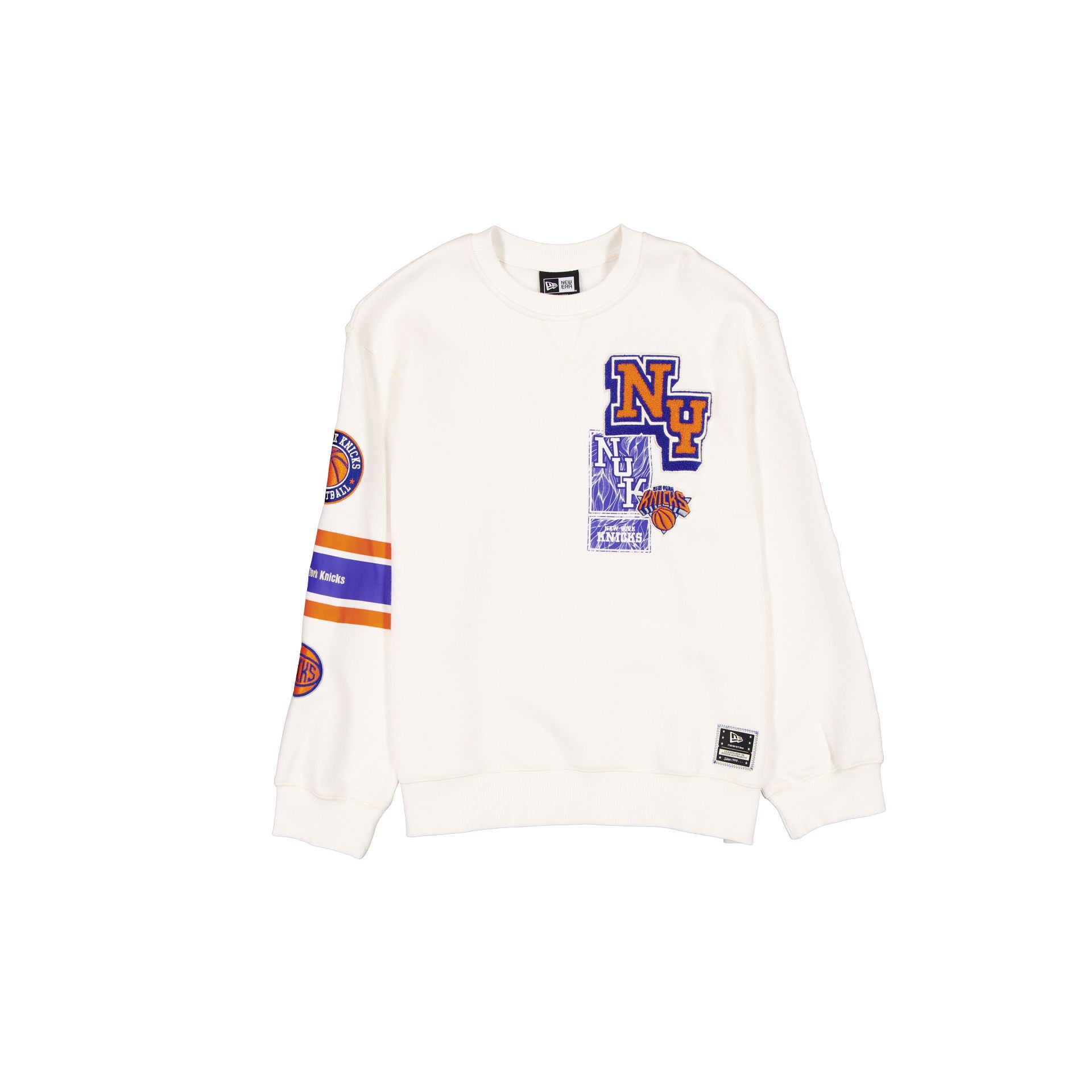 New York Knicks Women's Chrome White Varsity Crewneck