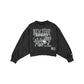 New York Yankees Women's Throwback Cropped Washed Black Crewneck
