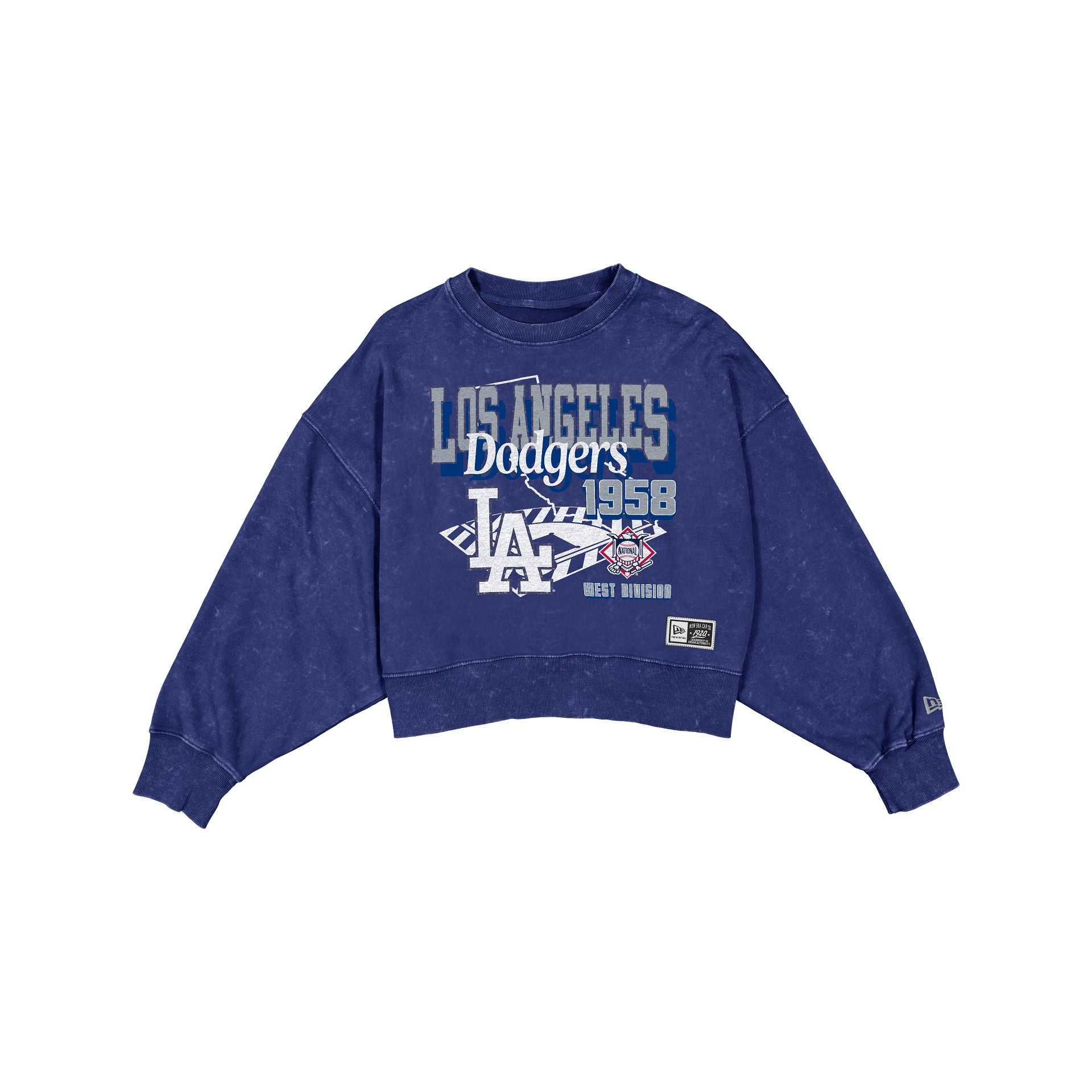 Los Angeles Dodgers Women's Throwback Cropped Washed Crewneck