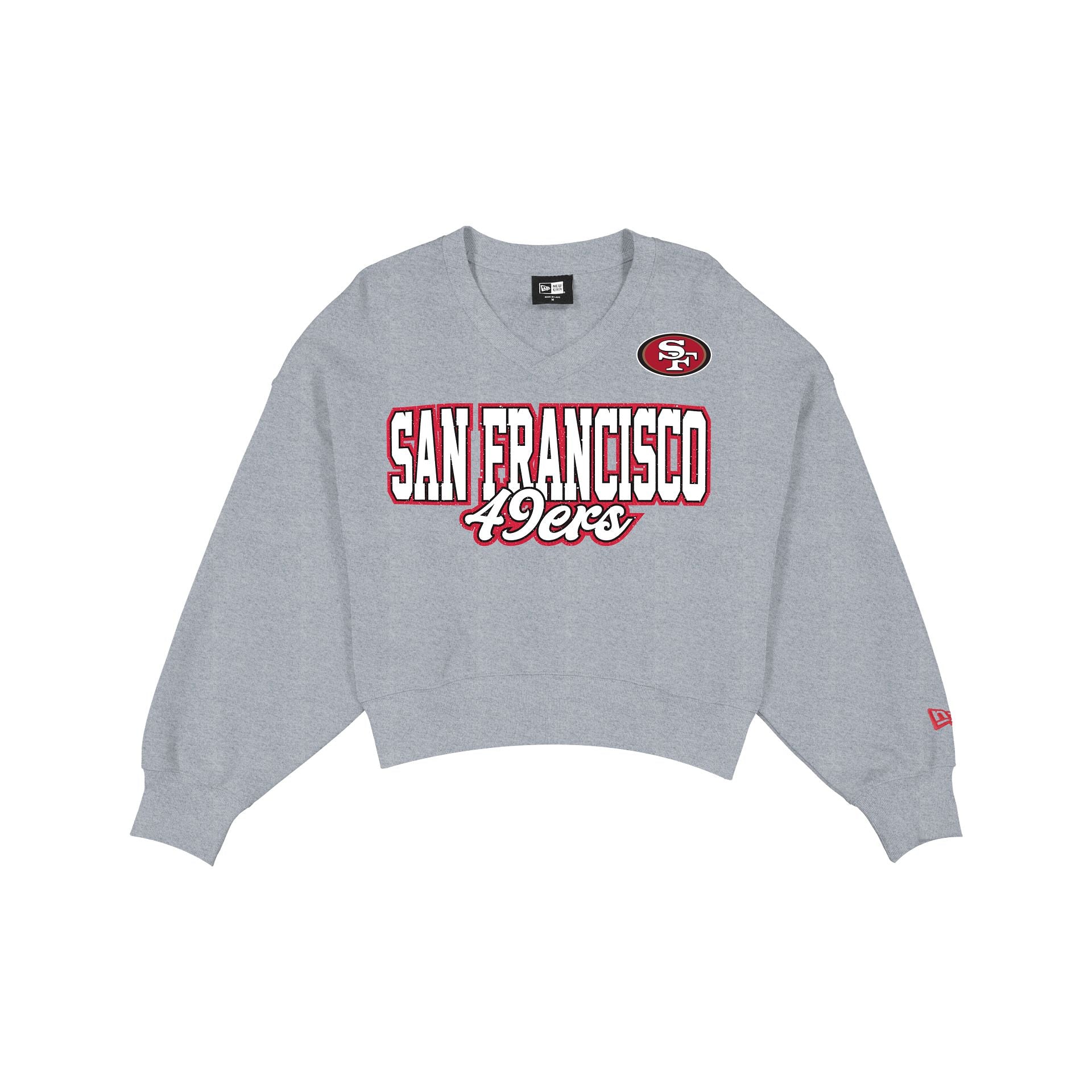 San Francisco 49ers Women's Heather Gray Glitter Crewneck