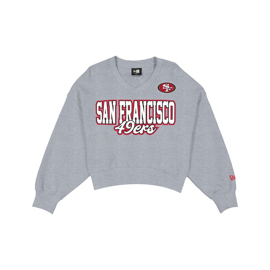 San Francisco 49ers Women's Heather Gray Glitter Crewneck