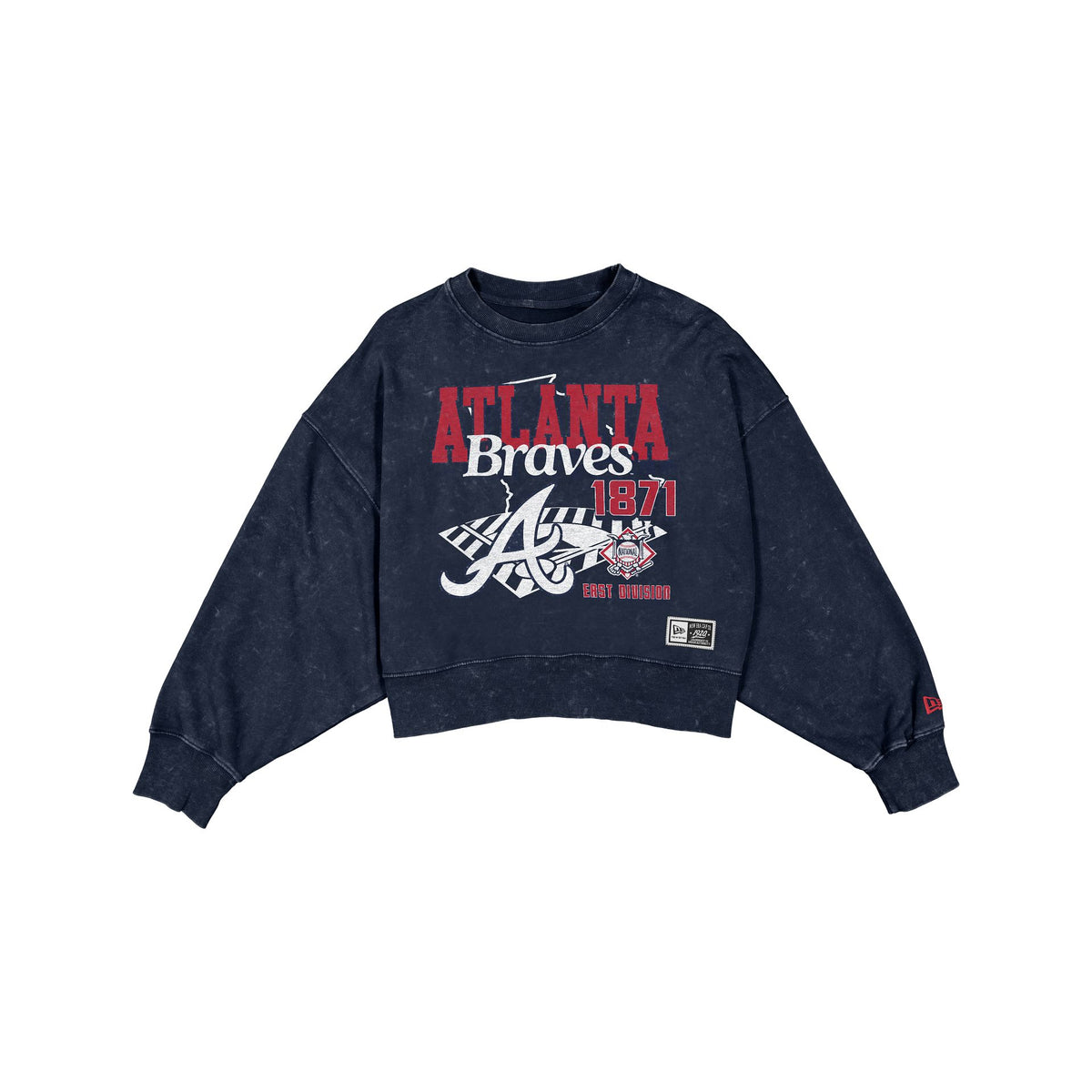 Atlanta Braves Women's Throwback Cropped Washed Crewneck