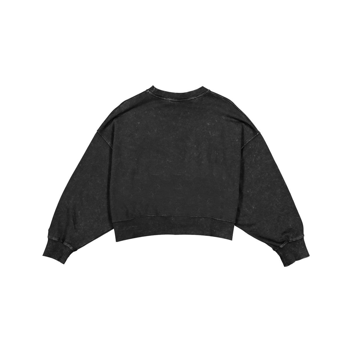 San Francisco 49ers Women's Throwback Cropped Washed Black Crewneck