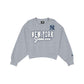 New York Yankees Women's Heather Gray Glitter Crewneck