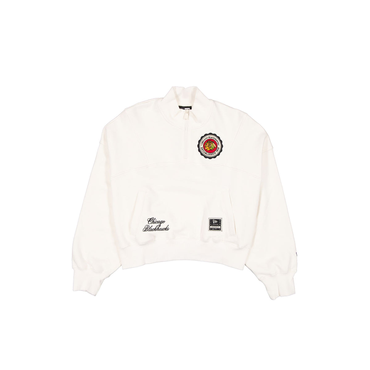 Chicago Blackhawks Women's Chrome White Quarter Zip