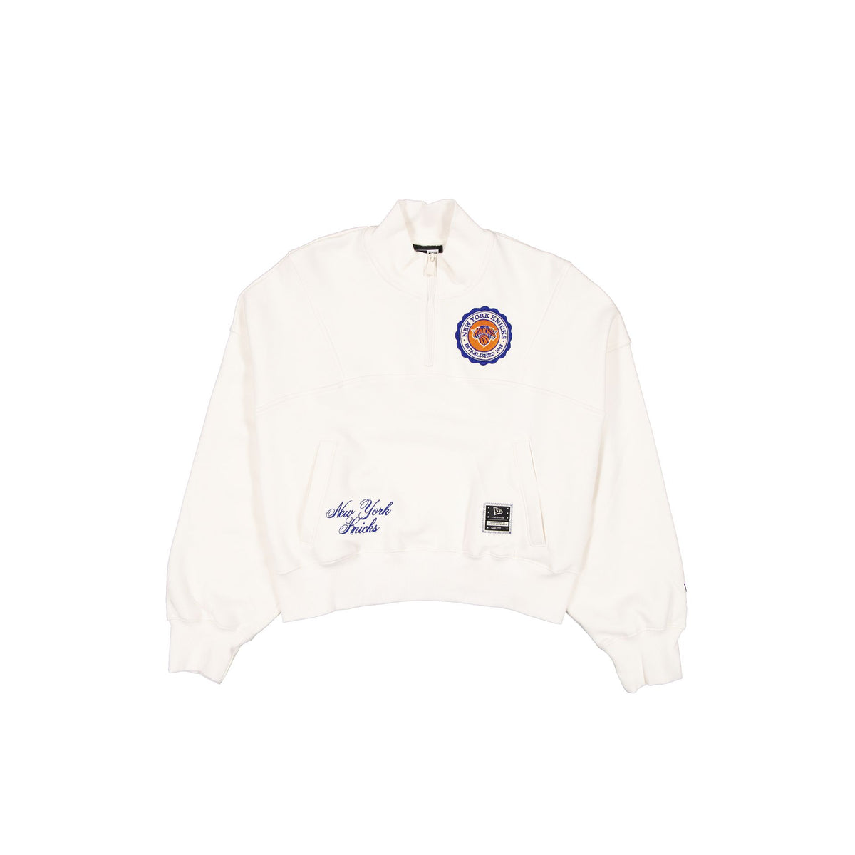 New York Knicks Women's Chrome White Quarter Zip