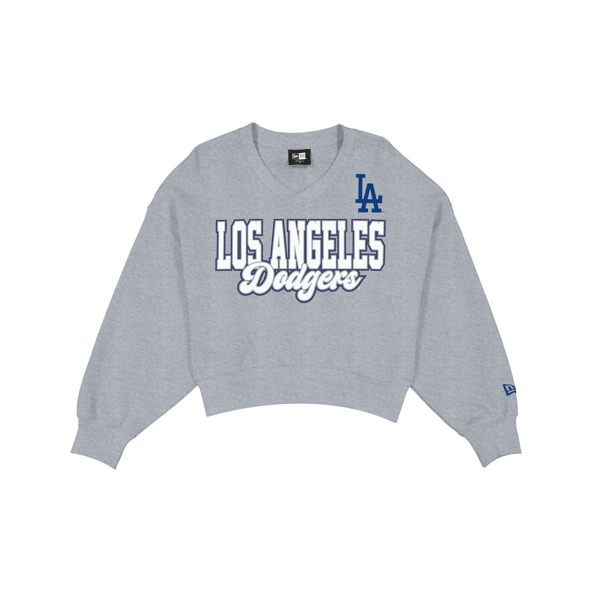 Los Angeles Dodgers Women's Heather Gray Glitter Crewneck