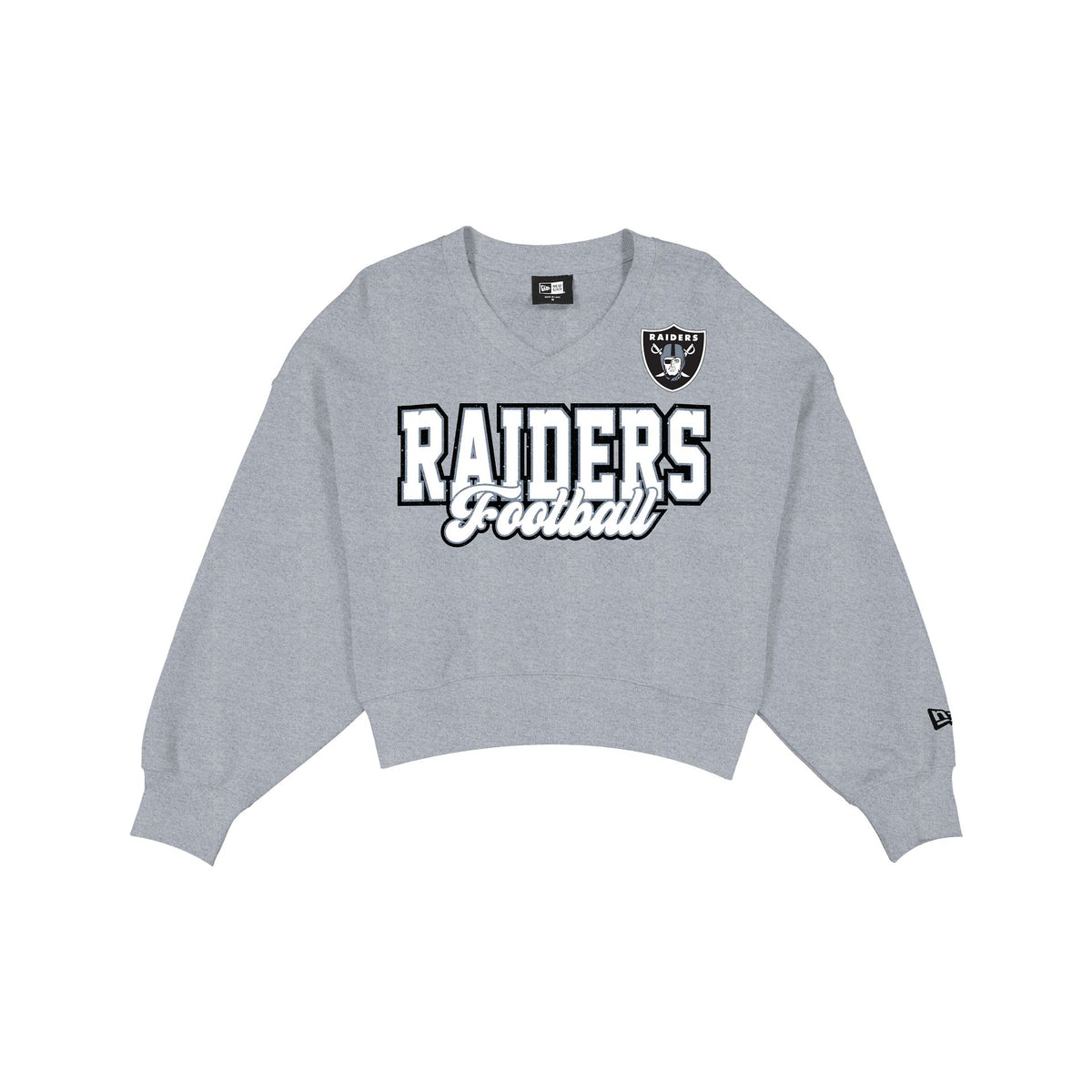 Las Vegas Raiders Women's Heather Gray Glitter Crewneck