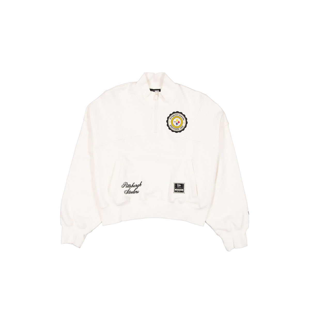 Pittsburgh Steelers Women's Chrome White Quarter Zip
