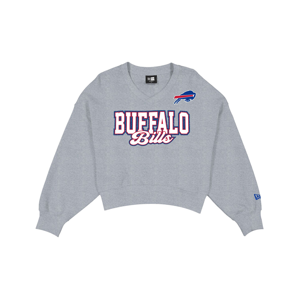 Buffalo Bills Women's Heather Gray Glitter Crewneck