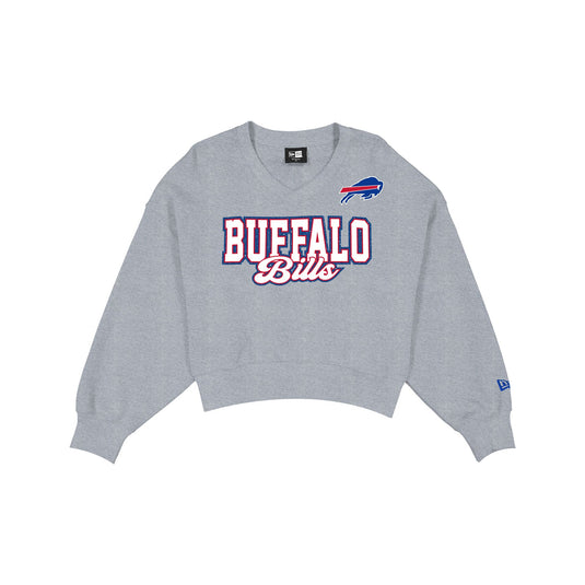 Buffalo Bills Women's Heather Gray Glitter Crewneck