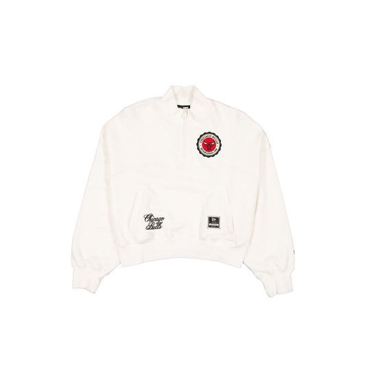 Chicago Bulls Women's Chrome White Quarter Zip