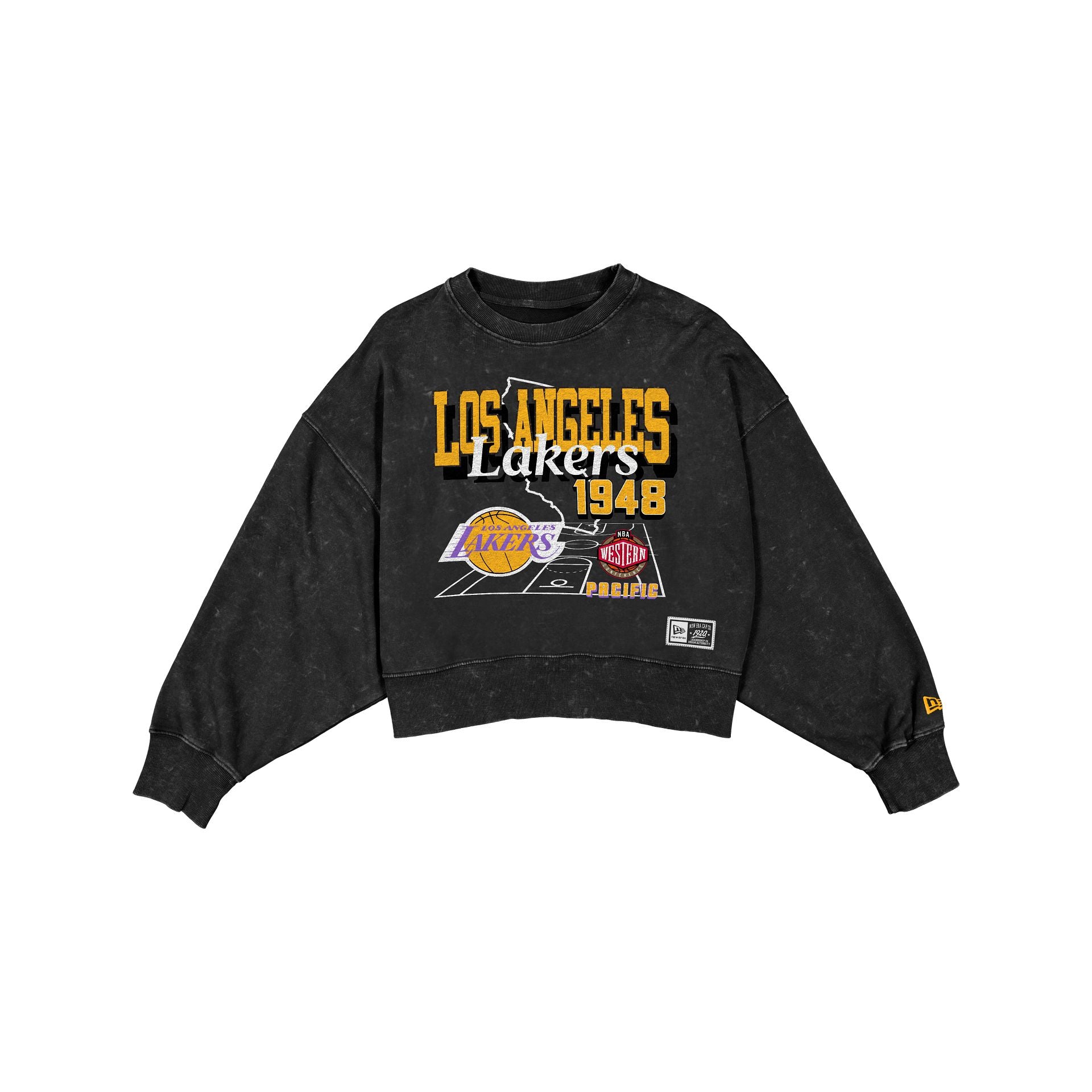 Los Angeles Lakers Women's Throwback Cropped Washed Crewneck