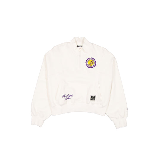 Los Angeles Lakers Women's Chrome White Quarter Zip