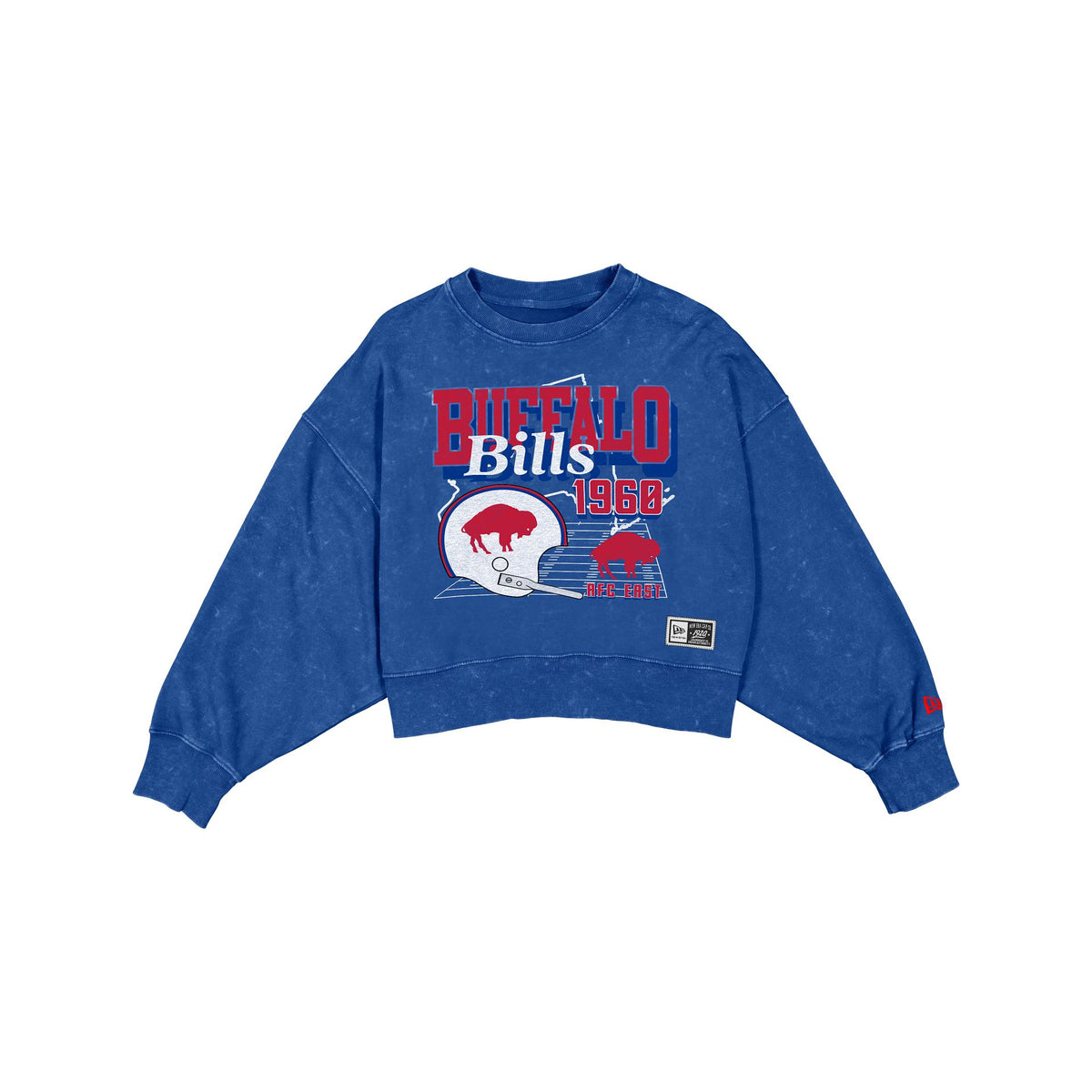 Buffalo Bills Women's Throwback Cropped Washed Crewneck