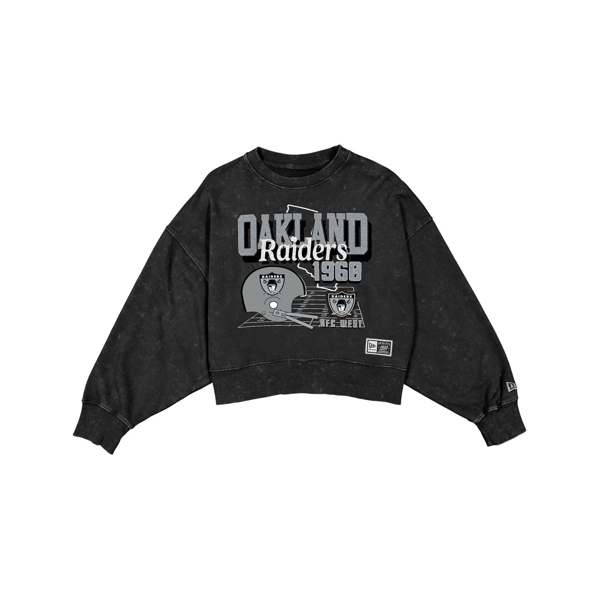 Las Vegas Raiders Women's Throwback Cropped Washed Crewneck