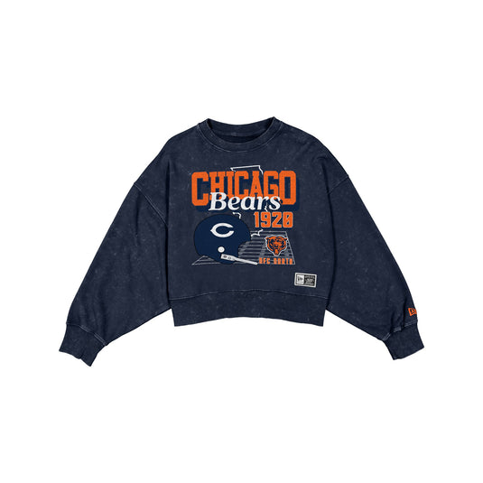 Chicago Bears Women's Throwback Cropped Washed Crewneck