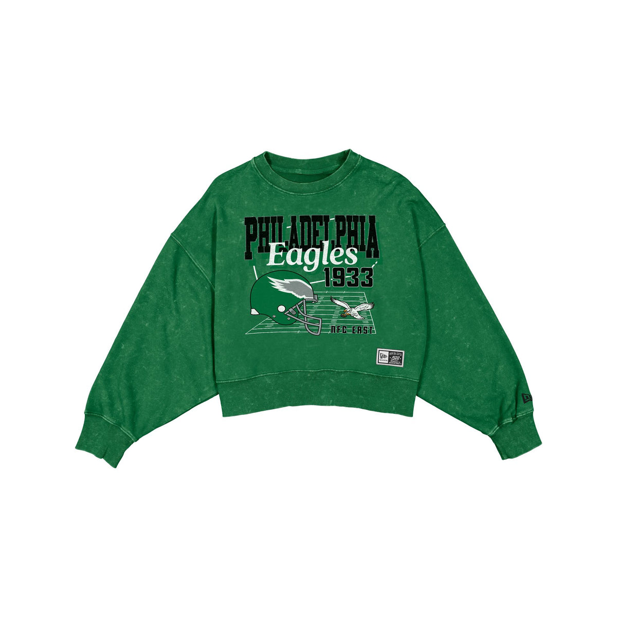 Philadelphia Eagles Women's Throwback Cropped Washed Crewneck