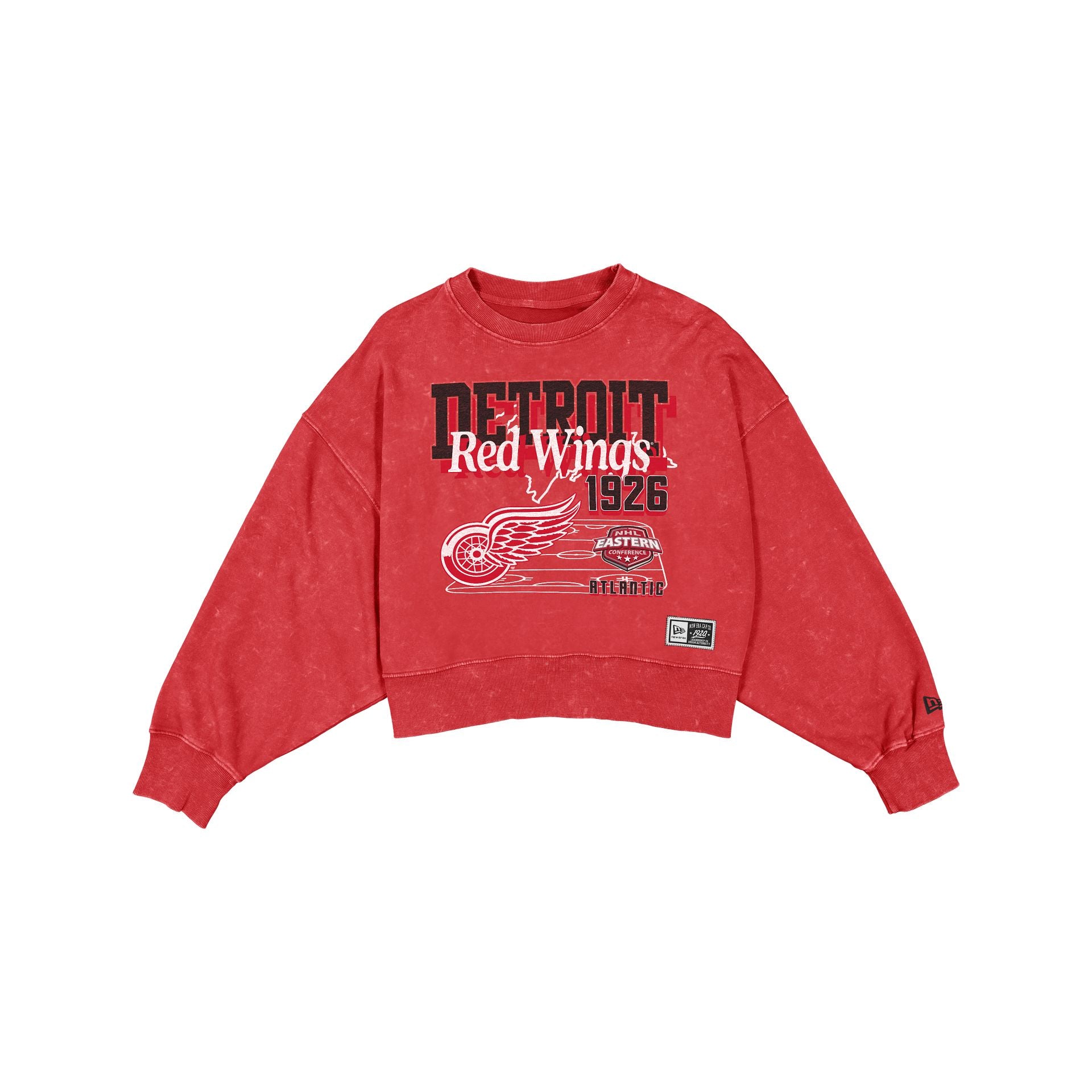 Detroit Red Wings Women's Throwback Cropped Washed Crewneck
