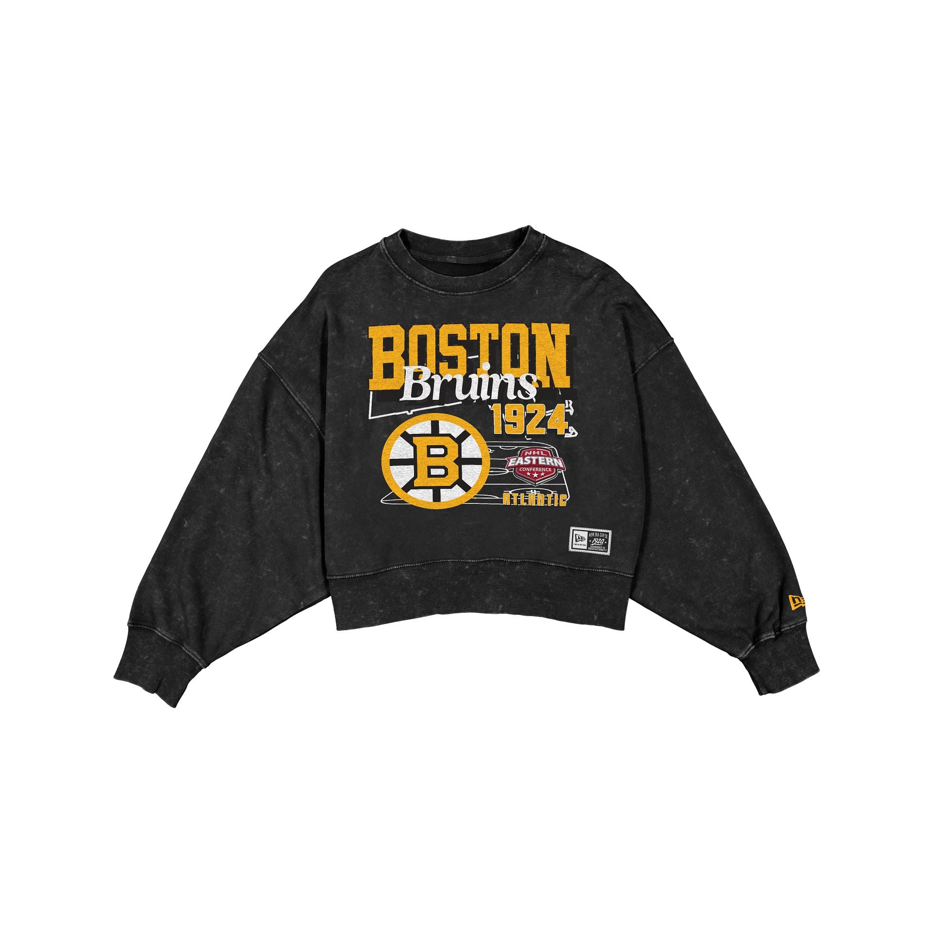 Boston Bruins Women's Throwback Cropped Washed Crewneck