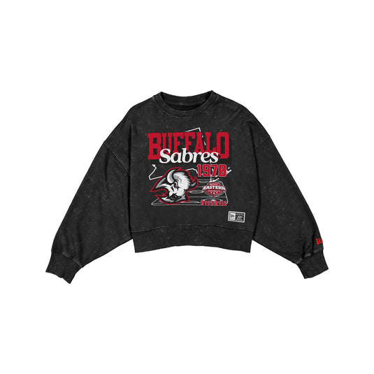 Buffalo Sabres Women's Throwback Cropped Washed Crewneck
