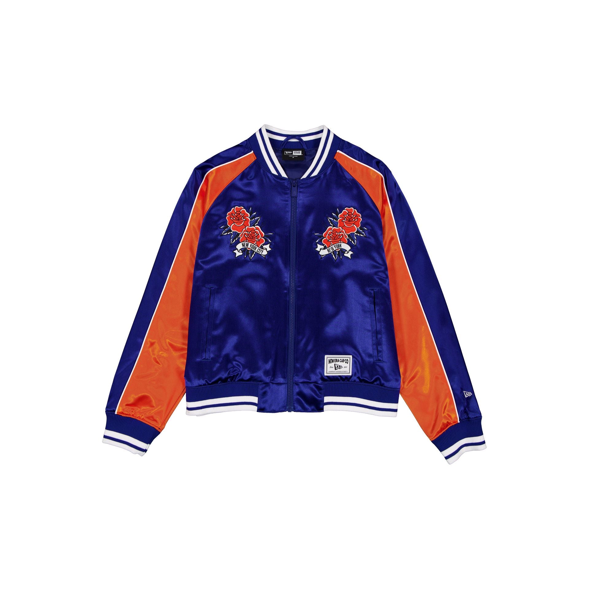 New York Knicks Women's Floral Satin Varsity Jacket