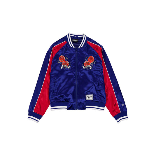 Philadelphia 76ers Women's Floral Satin Varsity Jacket