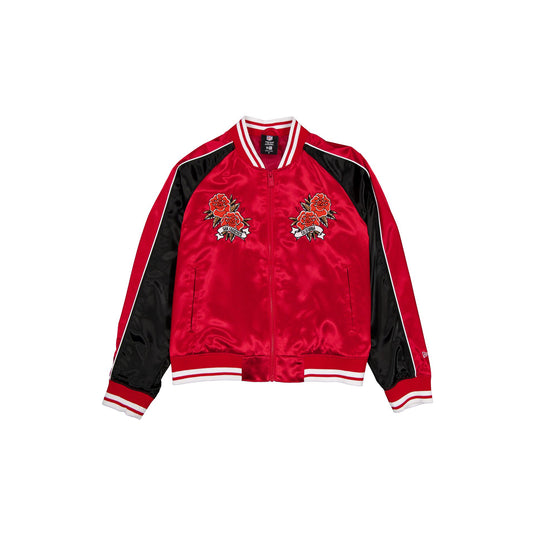San Francisco 49ers Women's Floral Satin Varsity Jacket