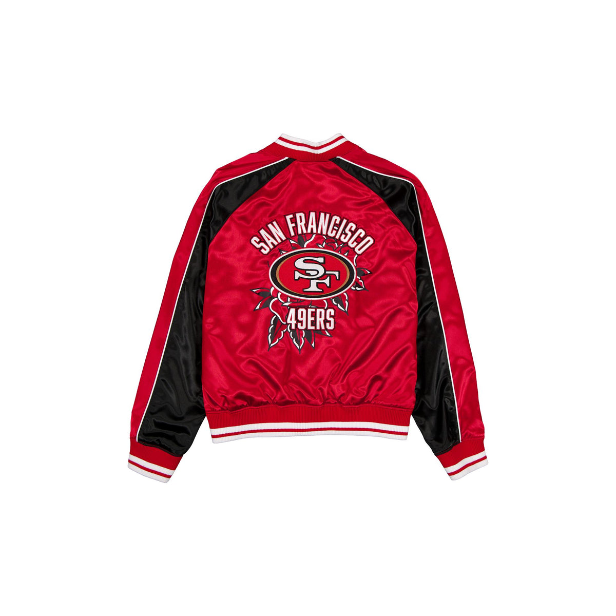 San Francisco 49ers Women's Floral Satin Varsity Jacket