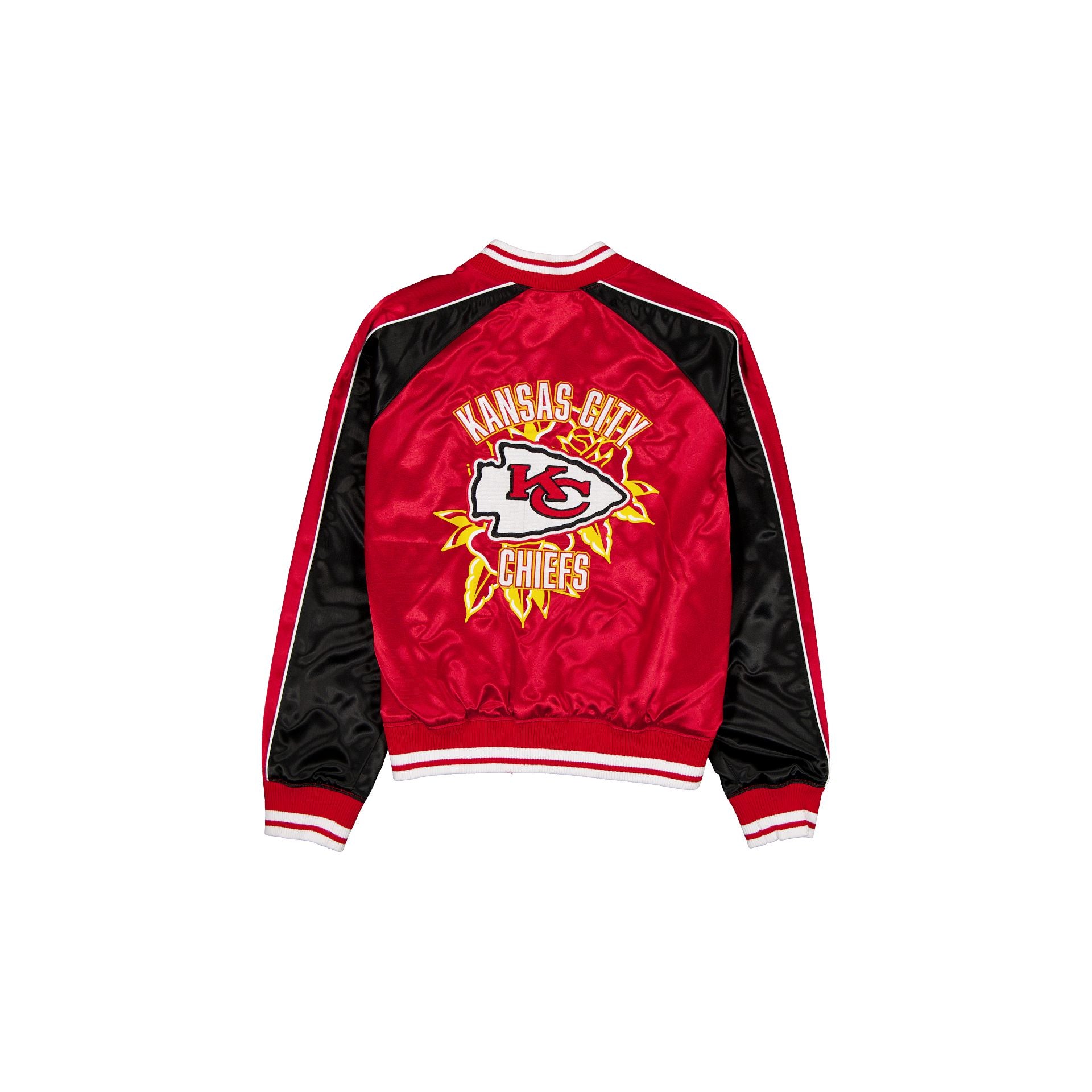 Kansas City Chiefs Women's Floral Satin Varsity Jacket