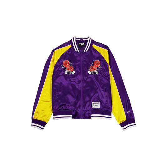 Los Angeles Lakers Women's Floral Satin Varsity Jacket